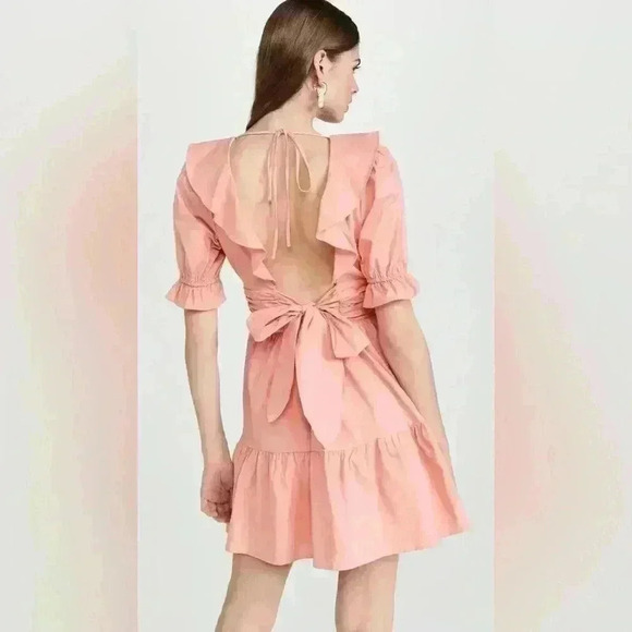 NWT WAYF Ruffle Neck Tiered Mini Dress SMALL - Picture 2 of 8